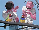 Yue Minjun Famous Paintings - Big Parrots